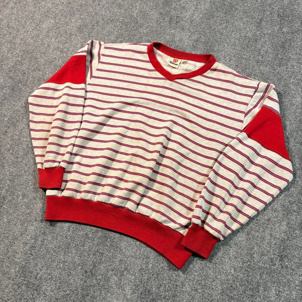 Vintage 90s Wilson Athletic Striped Sweatshirt